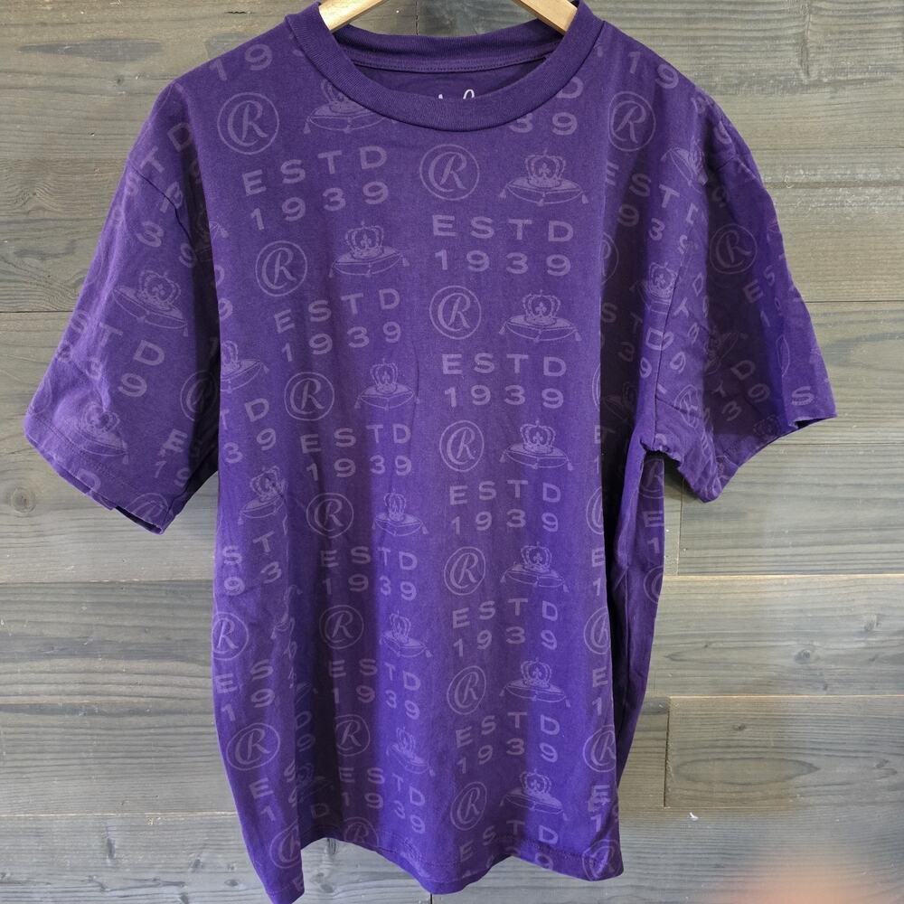 Kiffulc Men's XL Purple Crown Royal Neck T-Shirt Short Sleeve